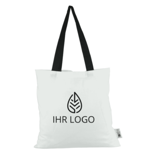 Recycling-Baumwoll-Tragetasche Siena weiß mit langen Henkeln