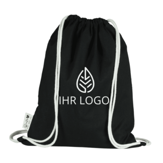 Recycling-Baumwoll-Turnbeutel Torino schwarz