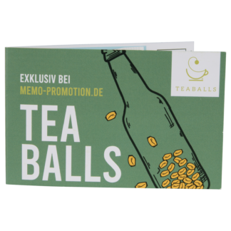 TEABALLS Bio-Tee in Klappkarte inkl. Aufdruck